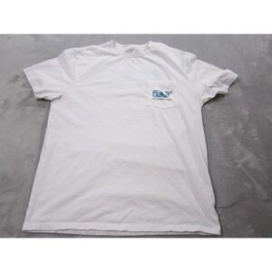 Vineyard Vines Shirt Mens Medium White Pocket Tie Dye Whale Graphic Tee Cotton